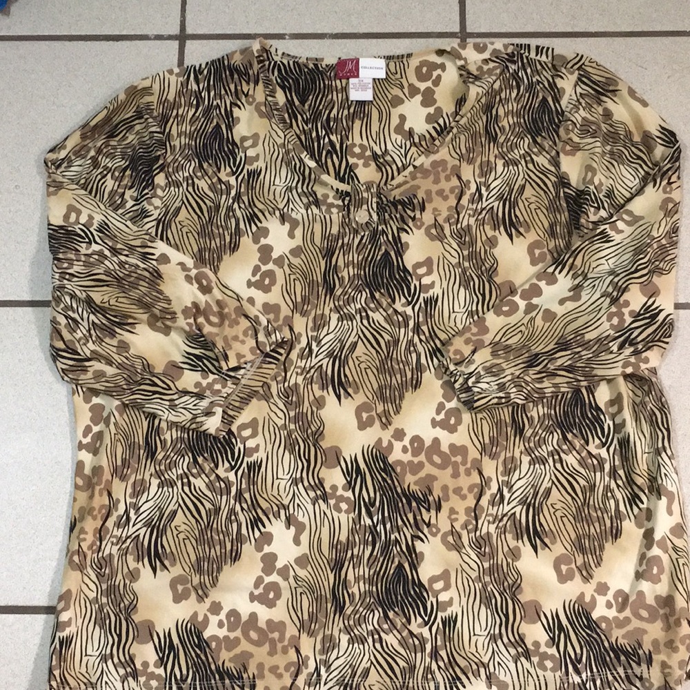 Women’s plus size animal print 3/4 sleeve 3X